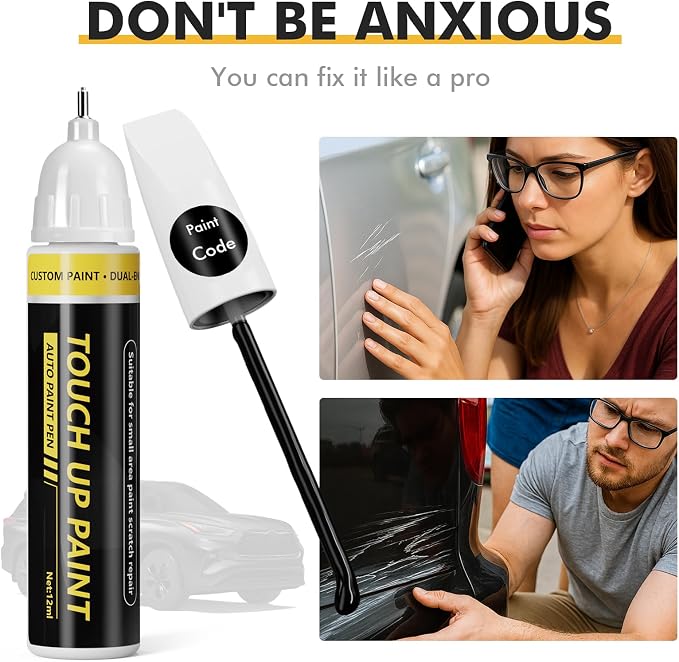 (Shadow Black (G1) Car Touch Up Paint for ford, Car Paint Scratch Repair Kit, 2 in 1 Premium Scratch Remover Pen with Exact Color-Matched