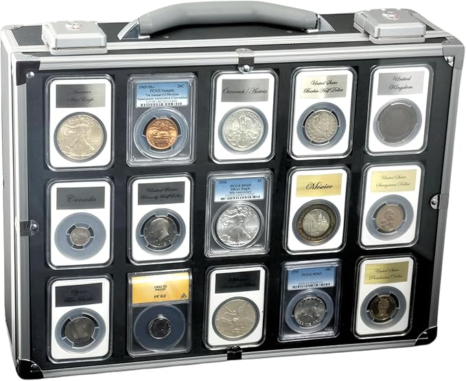 Ursae Minoris Elite Black Aluminum Display-top Box for 115 Certified or Certified-Style Coin Holders NGC, PCGS, ANACS, Elite, Lighthouse, BCW