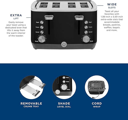 GE 4 Slice Toaster | Extra Wide Slots