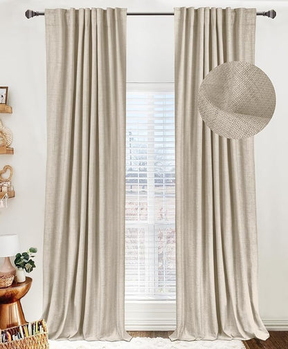 100% Blackout Shield Linen Blackout Curtains
