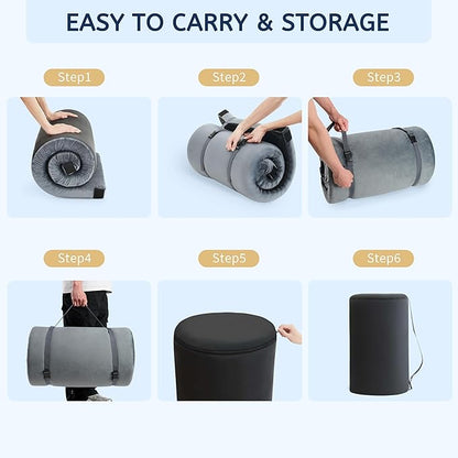 HomeMate CertiPUR-US Memory Foam Camping Mattress Pad Portable Roll Up Mattress for Adults Sleeping Mat Cot Mattress Pad