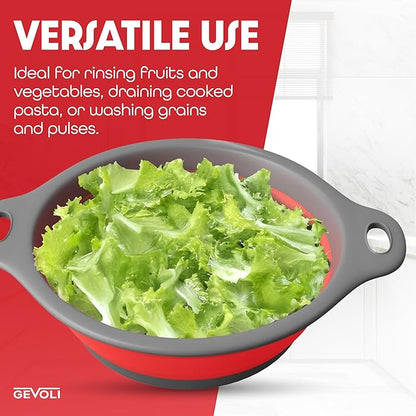 Gevoli Strainer with Self-Draining Base Over-Sink Collapsible Kitchen Colander