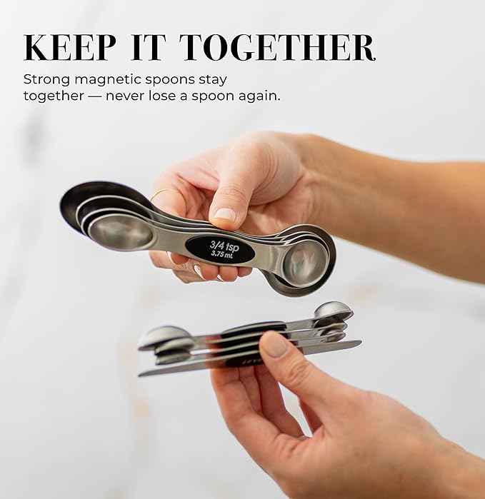 Stanless Steel Magnetic Measuring Spoons Set