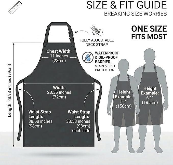 Homsolver 2 Pack Waterproof Rubber Aprons, Heavy Duty Butcher