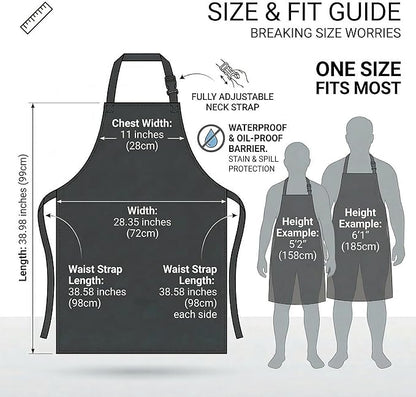 Homsolver 2 Pack Waterproof Rubber Aprons, Heavy Duty Butcher