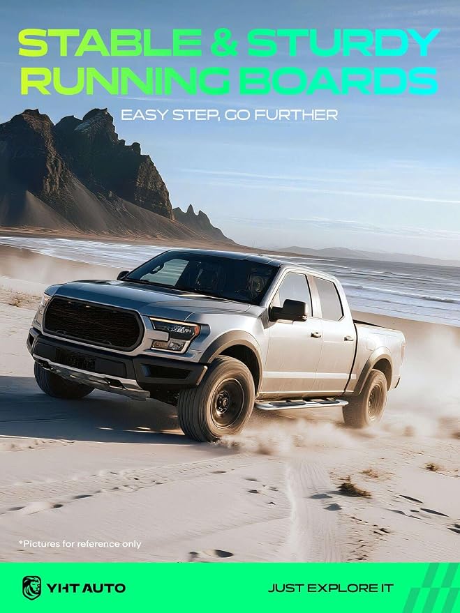 YHTAUTO 3 Inch Running Boards Side Steps Fit Ford Maverick 2022-2026(Include Hybrid Model) (Crew Cab/SuperCrew) Round Stainless Steel Polished Chrome, Truck Cab Side Step Rails Off-Road Accessories