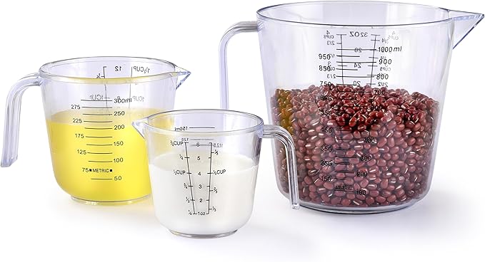 Measuring Cup Set, HIA 3PCS Plastic Liquid Measuring Cups