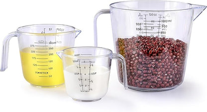 Measuring Cup Set, HIA 3PCS Plastic Liquid Measuring Cups