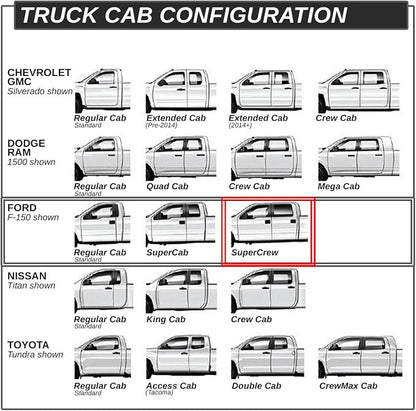 Auto Dynasty Oval Tubing Running Compatible with 2009-2014 Ford F150 Crew Cab, Mild Steel Side Steps Nerf Bar, Boards 5 Inches Step Bars, Black Powdercoated