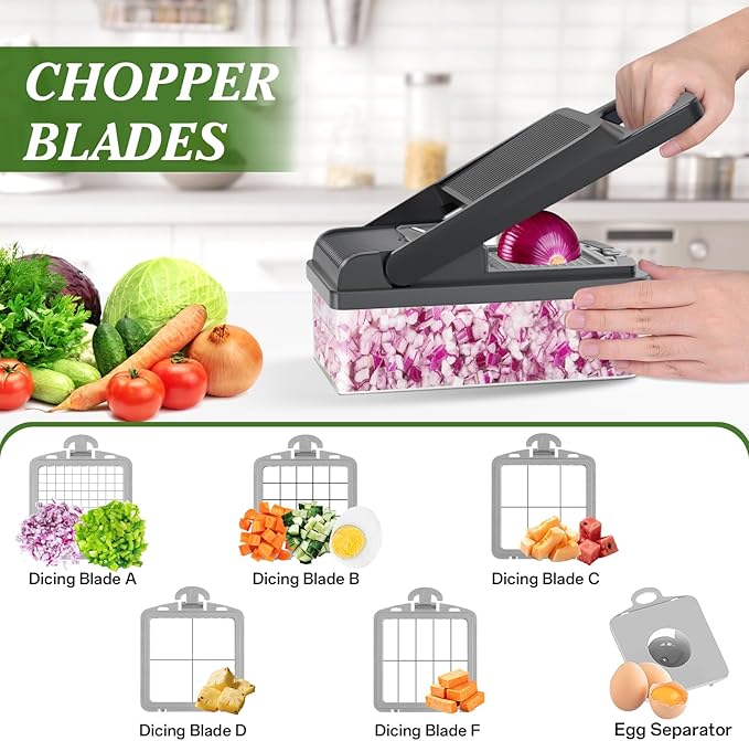HomeHacks Vegetable Chopper Vegetable Cutter, 15 in 1 Kitchen Gadget, Onion