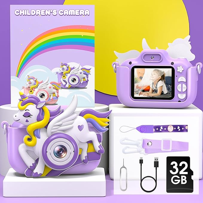 Kids Camera for Girls Boys, 2.0 HD IPS Screen 1080P Kids Video Camera for 4 5 6 7 8 9 10 11Years Old, Kids Digital Camera for Toddler Age 3-12,Holiday Birthday Graduation Gift Toy for Girl Boy