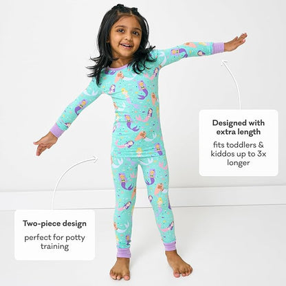 Little Sleepies Two-Piece Pajama Set for Boys & Girls, Soft Viscose from Bamboo Toddler Pajamas for Kids, Family Matching PJs