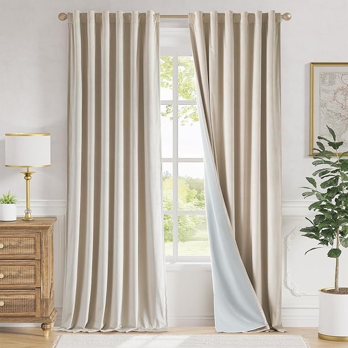 Lazzzy Blackout Curtains Thermal Insulated Curtains Room Window Drapes Super