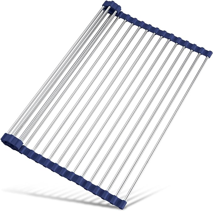 Tomorotec 21" x 15.5" Roll Up Dish Drying Rack Over Sink Drying Rack Sink Cover