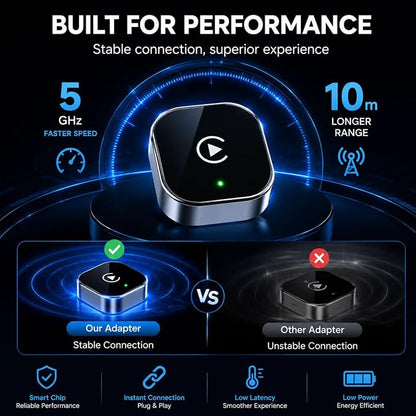 2 in 1 CarPlay Adapter for Nissan Pathfinder 2020 2021 2022 2023 2024 2025 2026, CarPlay Wireless Adapter with Auto Reconnect Fast Pairing Bluetooth Connection Compact USB Dongle