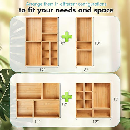 Fabsome Drawer Organizer, Small Wooden Container Tray