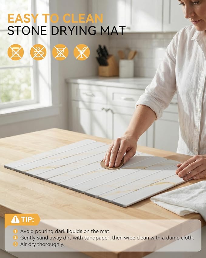 Yofidra Large Stone Dish Drying Mat