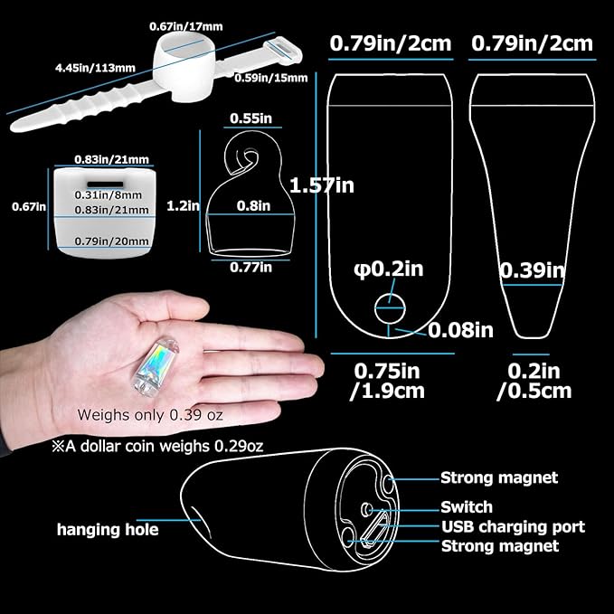 USB Mini LED Lantern, 2 Pack Waterproof EDC Keychain LED Flashlight for Camping, Type-C Rechargeable Battery Small Stick Lamp Puck Dog Collar Torch Light (White+Red)