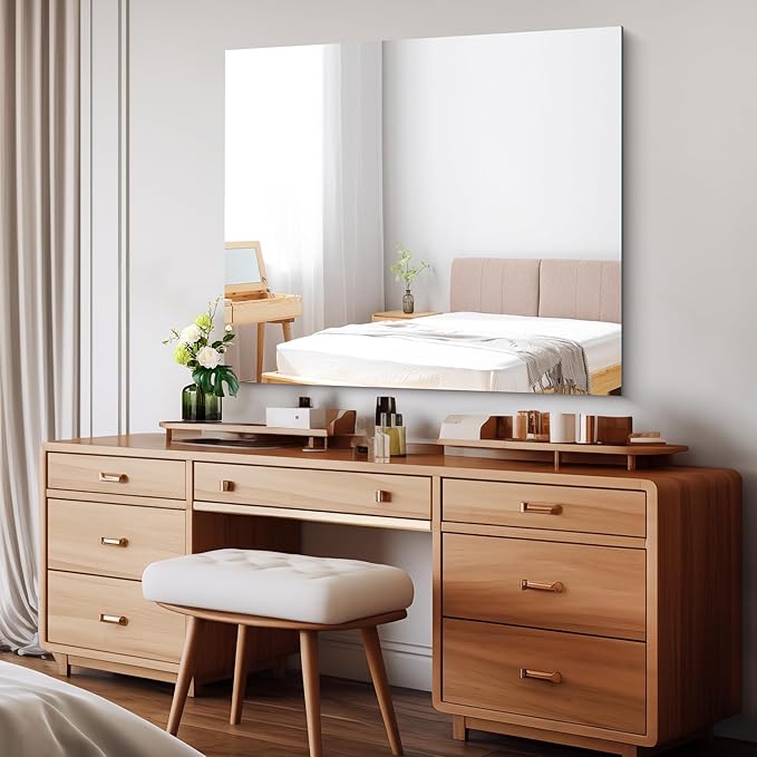 CILIBER Frameless Mirror, 36x40 inch Bathroom Mirrors