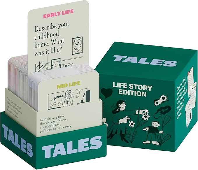 TALES 150 Life Story Interview Kit Cards, Conversation Cards for Families, Parents, Grandparents, Adults, Game Night, Road Trips, Dinner Table, Getting to Know You (New Edition)