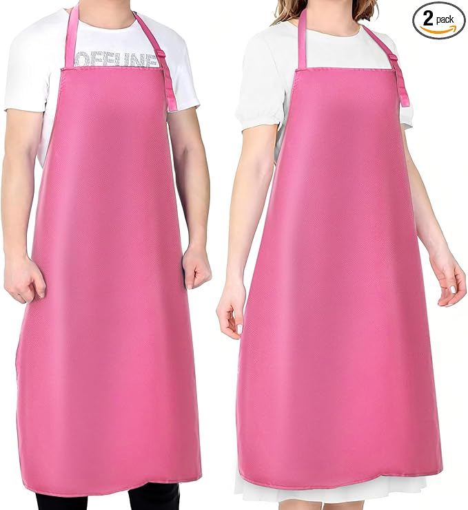2 Pack Waterproof Rubber Vinyl Apron 40 Inch Chef Aprons