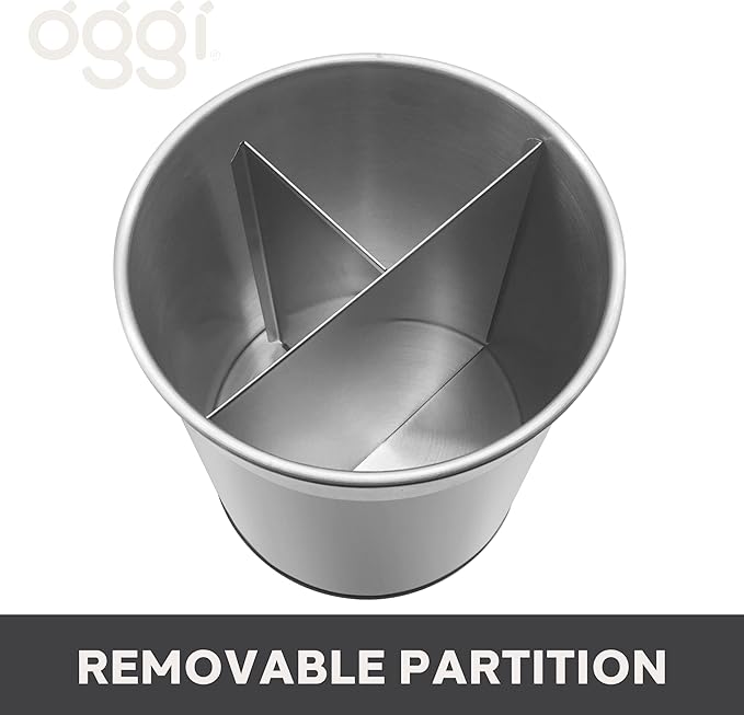 Oggi Jumbo Stainless Steel Rotating Utensil Holder