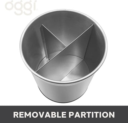 Oggi Jumbo Stainless Steel Rotating Utensil Holder