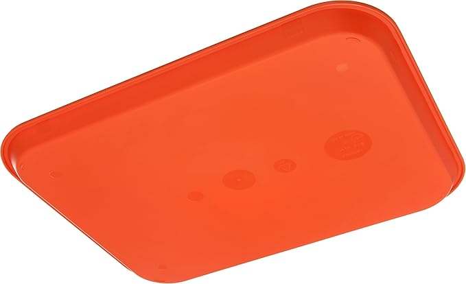 Carlisle FoodService Products Cafe Fast Food Cafeteria Tray with Patterned Surface for Cafeterias, Fast Food, And Dining Room, Plastic, 17.87 X 14 X 0.98 Inches, Orange, (Pack of 12)