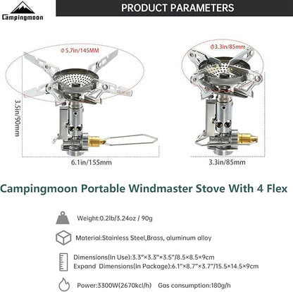 CAMPINGMOON Stove Compact Foldable