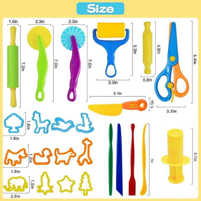 LCY WEDSHI Dough Tool Set, Dough Accessories Includes Animal Molds, Cutters
