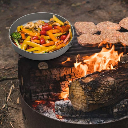 Lixada Ultralight Titanium Frypan Outdoor Camping Hiking Picnic Cooking Frying Pan 750/1000ML with/Without Handle