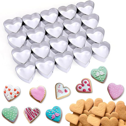 AIERSA Mini Heart Cookie Cutter, 20 Cavity 1.3 Inch Small Tiny Heart Shaped
