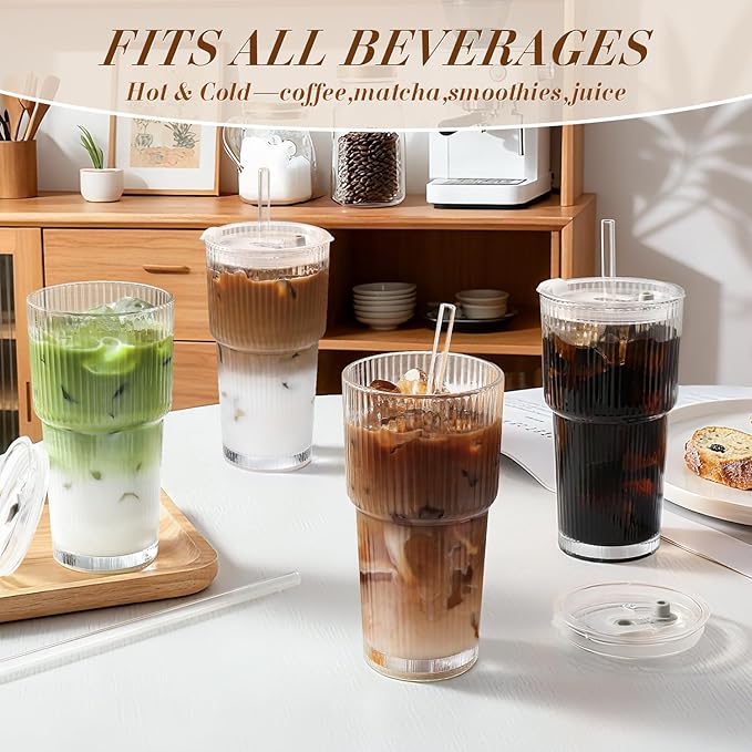 Iced Coffee Cups with Lids: Coffee Bar Accessories