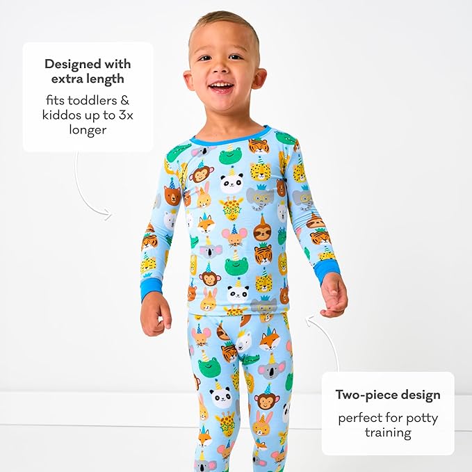 Little Sleepies Two-Piece Pajama Set for Boys & Girls, Soft Viscose from Bamboo Toddler Pajamas for Kids, Family Matching PJs