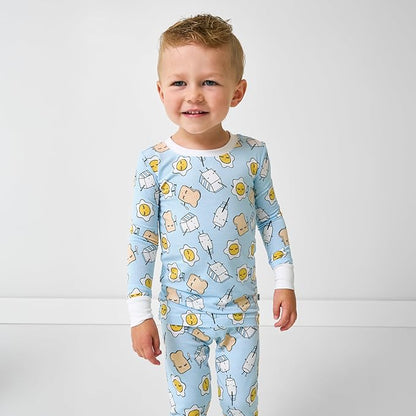 Little Sleepies Two-Piece Pajama Set for Boys & Girls, Soft Viscose from Bamboo Toddler Pajamas for Kids, Family Matching PJs