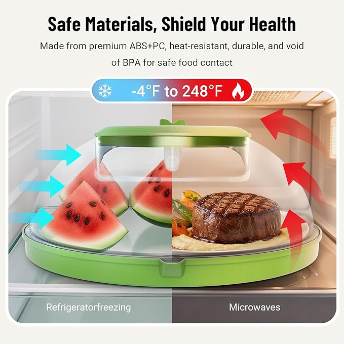 Microwave Splatter Cover with Water Steamer, Upgraded Microwave Cover