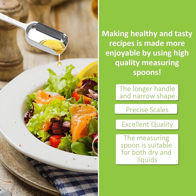 2 Pcs 1 Teaspoon Stainless Steel Single Measuring Spoon, Long Handle Metal