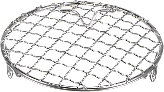 HARFINGTON Round Cooking Rack 5-inch 201 Stainless Steel Cross Wire Barbecue Grill Net with 20mm Legs for Cooking Baking Steaming BBQ