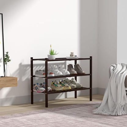 ROMGUAR CRAFT 3 Tier Bamboo Shoe Rack