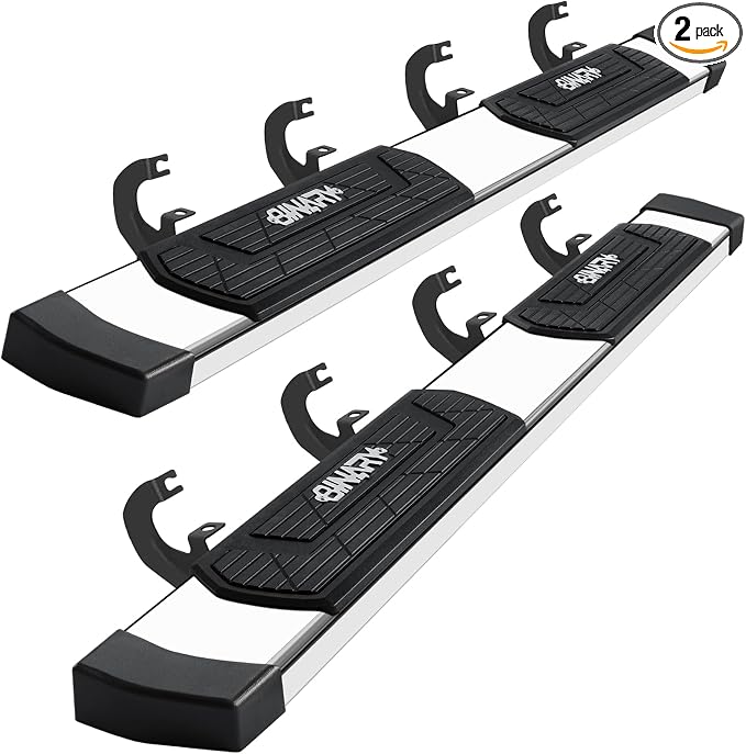 BINARY STAR 6 Inch Running Boards Compatible with 2019-2026 Chevy Silverado/GMC Sierra 1500 Crew Cab, 20-26 Silverado/Sierra 2500HD 3500HD. High Light Stainless Steel Side Steps Nerf Bars Step Bars.