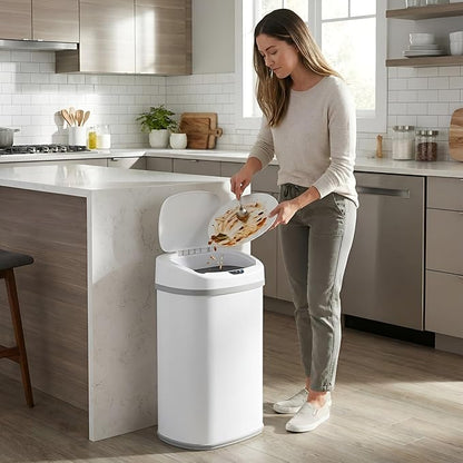 iTouchless 13 Gallon Oval Sensor Trash Can