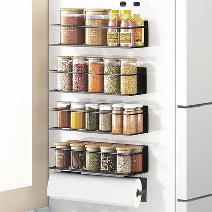 Magnetic Spice Rack For Refrigerator, Space Saving Magnetic Shelf For Fridge
