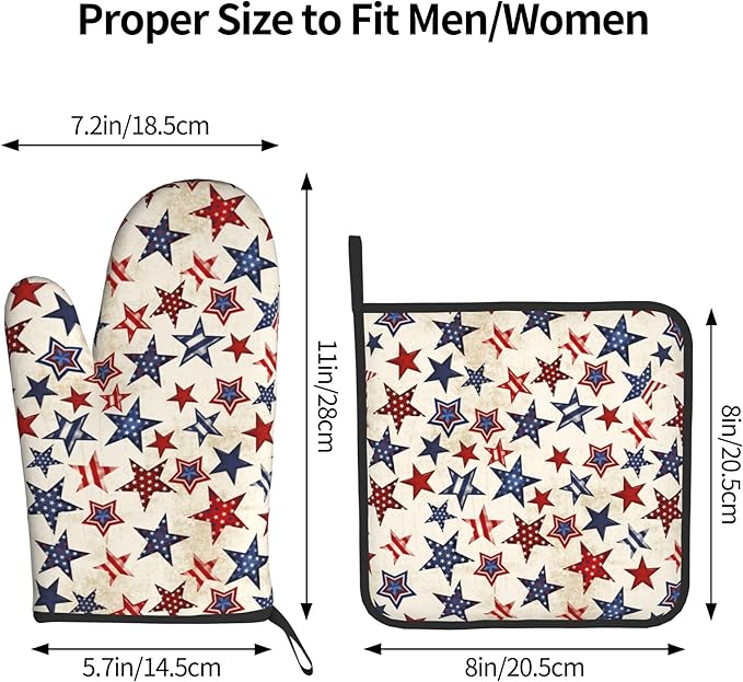 Patriotic Stars Oven Mitts
