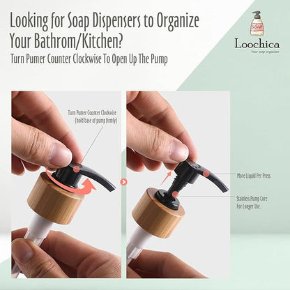 LOOCHICA Hand Amber Glass Soap Dispenser