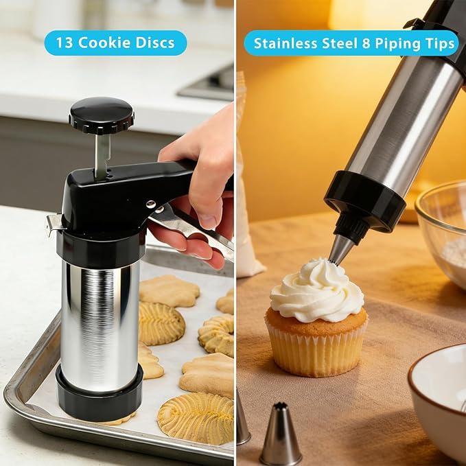 Stainless Steel Cookies Press, Cookie Press Gun Kit
