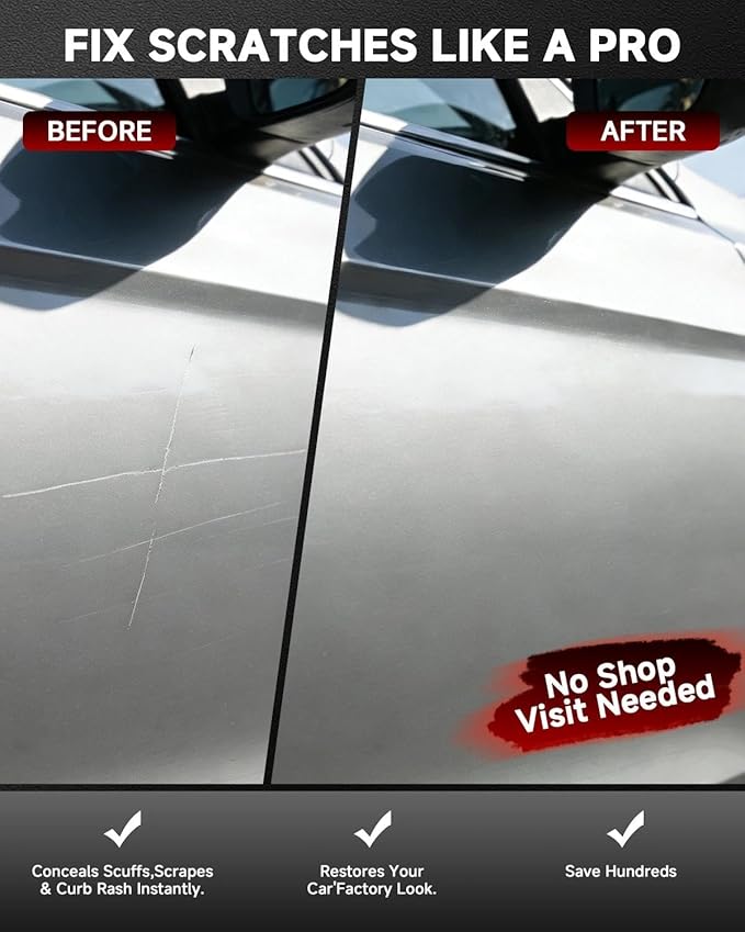 Radiant Silver Metallic GAN/17U for Cadillac Touch Up Paint Kit[2K Clear Coat Included],Exact Color Match Touch Up Paint for Chip and Scratch