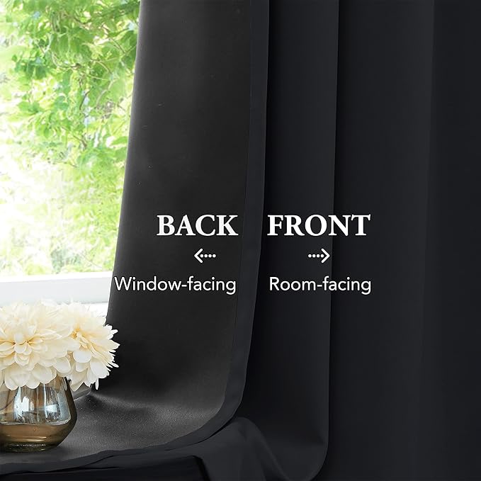 Beauoop 100% Blackout Curtains 96 Inches Long
