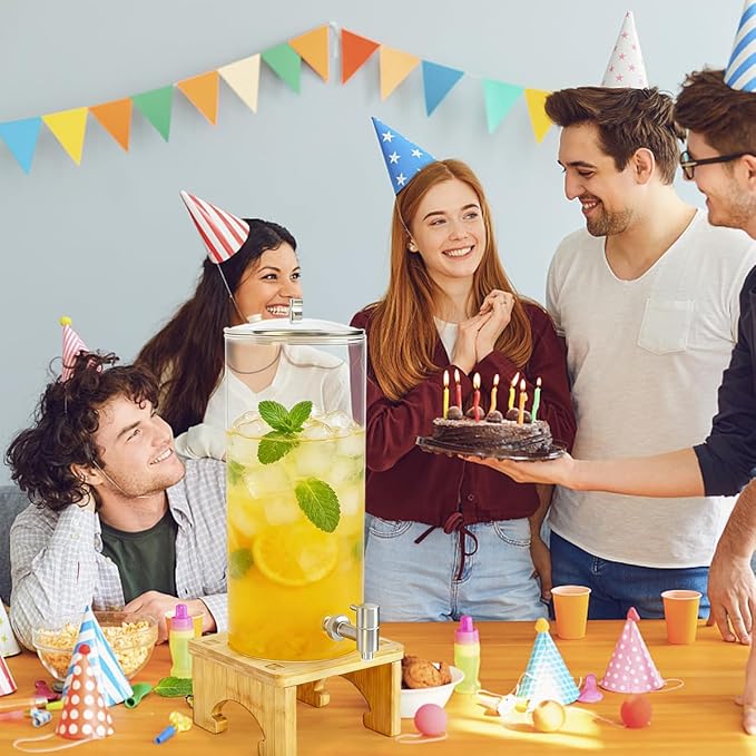 2 Gallon Drink Dispenser, Glass Beverage Dispenser