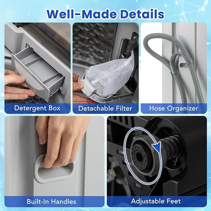 COSTWAY Portable Washing Machine, 11 LBS Full Automatic Portable Washer