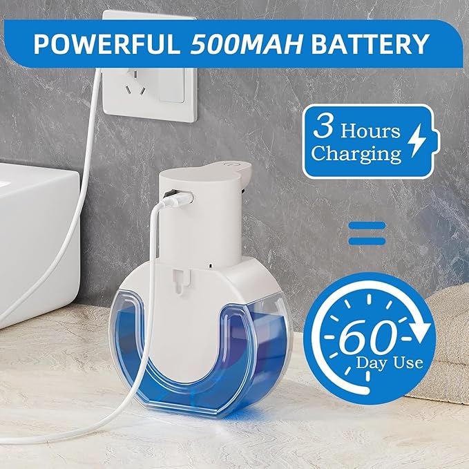 2Pack Automatic Soap Dispenser Touchless, Rechargeable Foaming Soap Dispenser